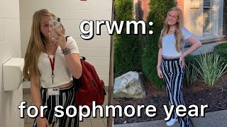 GRWM: first day of school & vlog - SOPHOMORE YEAR
