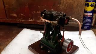 Stuart Turner Double 10 D10 Model Steam Engine running on air.