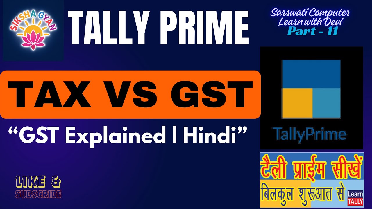 Tally Prime Part - 11: Direct Tax vs Indirect Tax | GST Explained in Hindi | Tally Prime GST Basics