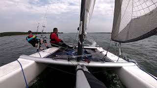 Nacra 18 - First test with new Main and Jib - Gusty 22Knots