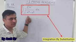 Exercise 2 Question Number 28 Integration By Substitution || 1 2 Maths Academy || 2024 Video