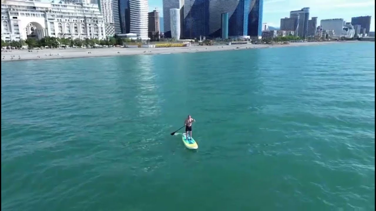 walk on a sup. drone video