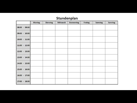 Stundenplan Tagesplan zum Ausdrucken in Excel (Tutorial für Anfänger)