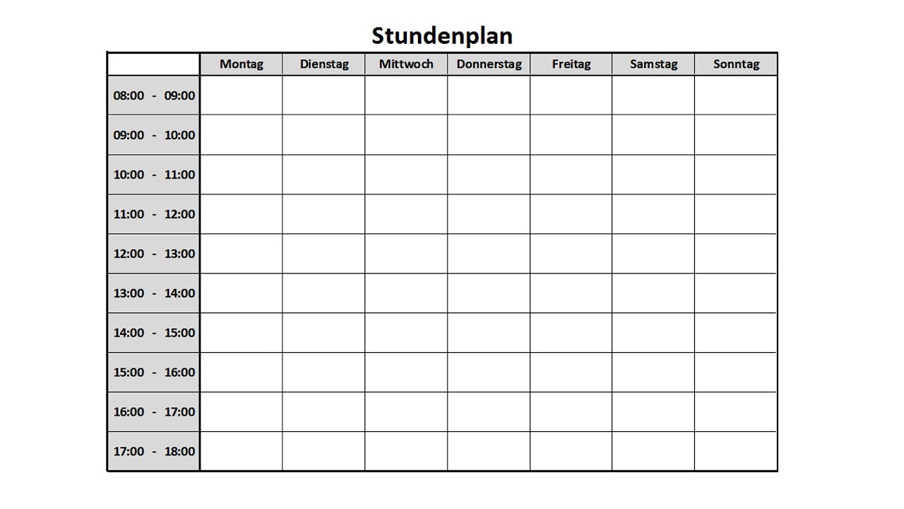 Stundenplan esplan Zum Ausdrucken In Excel Tutorial Fur Anfanger Youtube