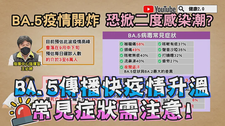 Omicro BA.5 传播快 疫情升温！ 陈欣湄医师亲身经历 常见症状需注意！ 健康2.0 精华 - 天天要闻