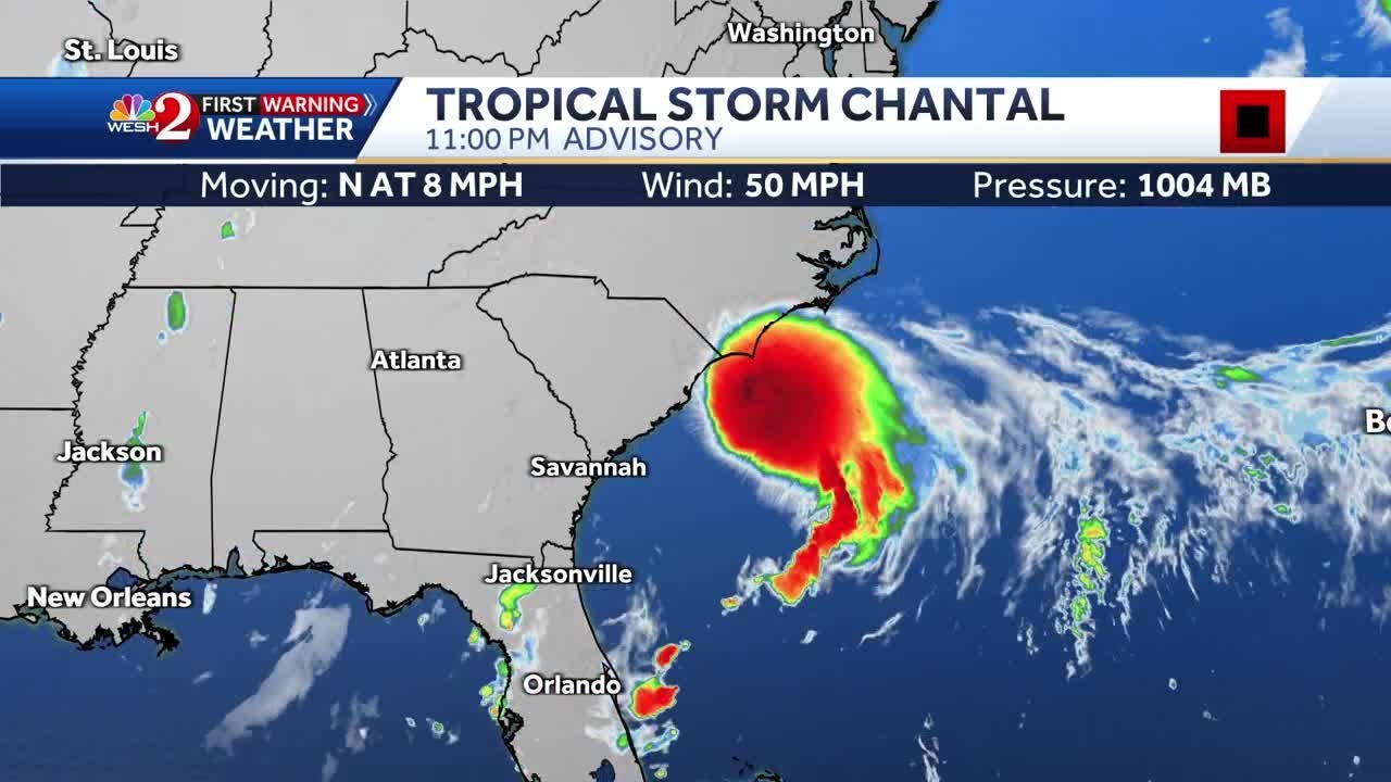 Tropical Storm Chantal to make landfall overnight in southeastern US ...