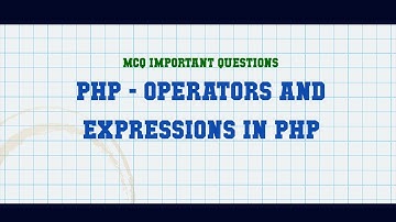 PHP - Operators and Expressions in php MCQ Questions