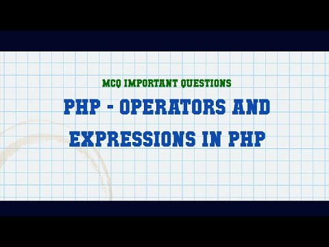 PHP - Operators and Expressions in php MCQ Questions