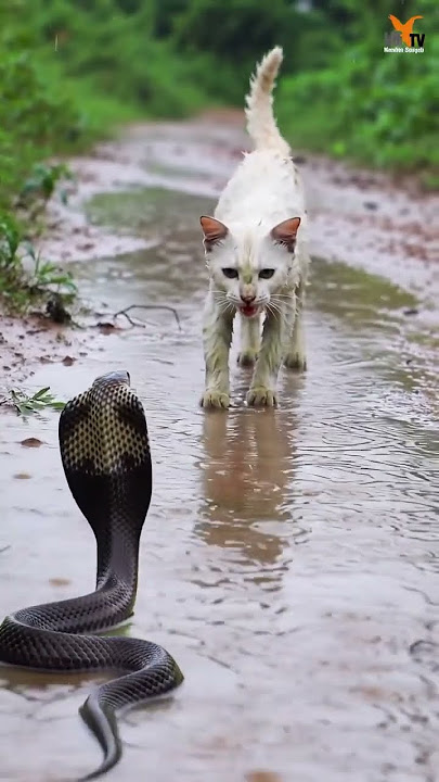 kucing meraung ketakutan, #cat #funny #cute #animals #snake #kitten #ai #ular #ularcobra #ularkasur