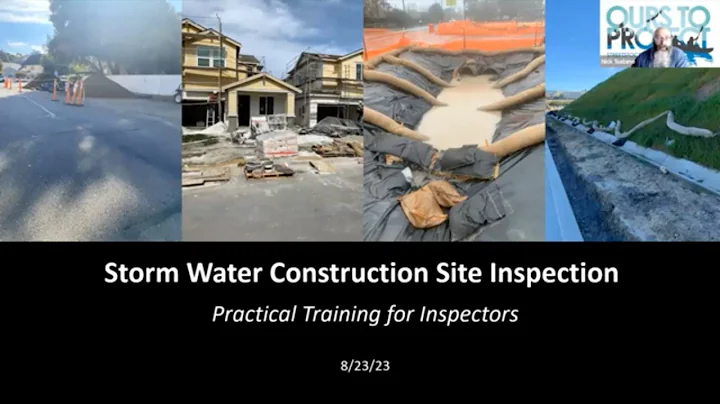 2023 Storm Water Construction Site Inspection Training