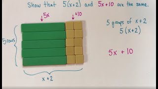 See the distributive property with algebra tiles