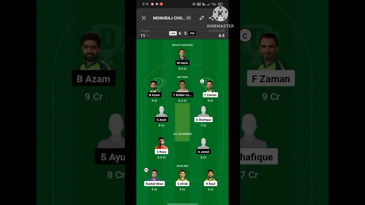 LAH vs PES 2nd Qualifier Dreem 11 Small leguea team// 