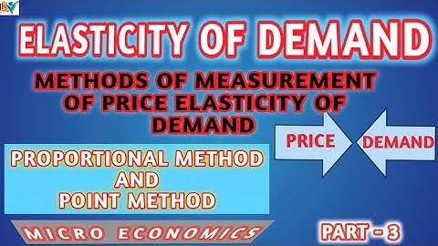METHODS OF ELASTICITY OF DEMAND | PROPORTIONAL METHOD |  POINT METHOD | PART-3