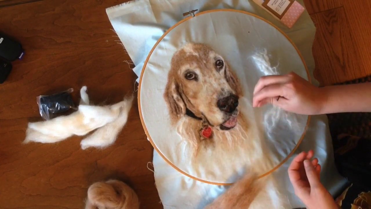 Needle Felting Dog Portrait Time Lapse YouTube