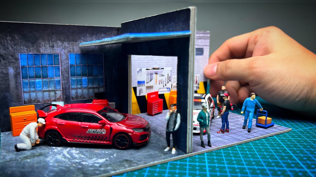 Simple Garage 1/64 Diorama | Hotwheels Diorama - YouTube