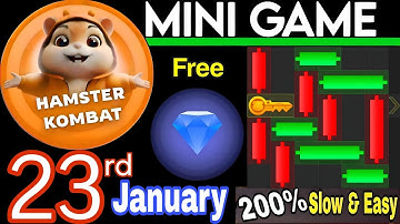 23rd January 💎🔑🐹 Puzzle Trick: P2E Hamster Kombat key MiniGame Solved, slow step by step! 🎮