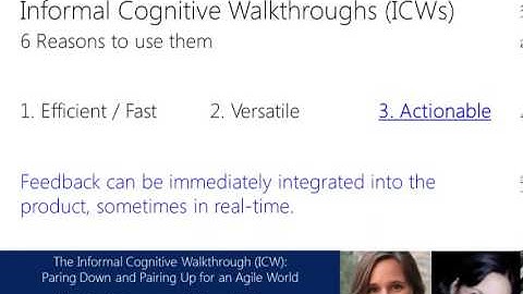 Informal cognitive walkthroughs (ICW)