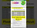 Excel Shortcut తో Pivot Table Ready 😲| #pivot_table #piove #excel #shortsfeed #trending #exceltips