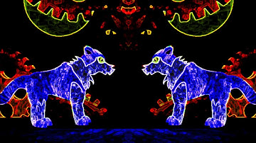 Reverse+Neon outline+hickory dickory dock+Random color effects|ANIMALS IN THE CLOCK