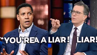 Denzel Washington Walks Off Stephen Colbert's Show After Heated Clash