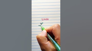 Linda name🌸 in neat print & cursivewriting for beginners #shorts  #name #cursive#viral  #linda