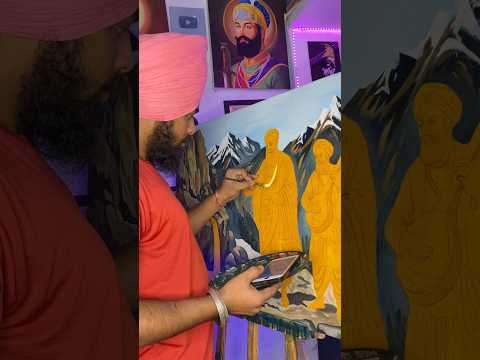 Type Waheguru ji 🥹🙏..#shorts #youtubeshorts #waheguru #painting #acrylicpainting #viralvideo