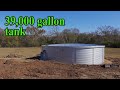 Rain collection tank installed - Lake Barndominium