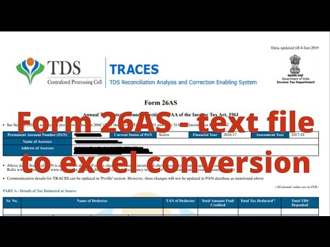 Form 26as text to excel