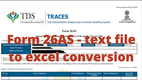 form 26as text to excel