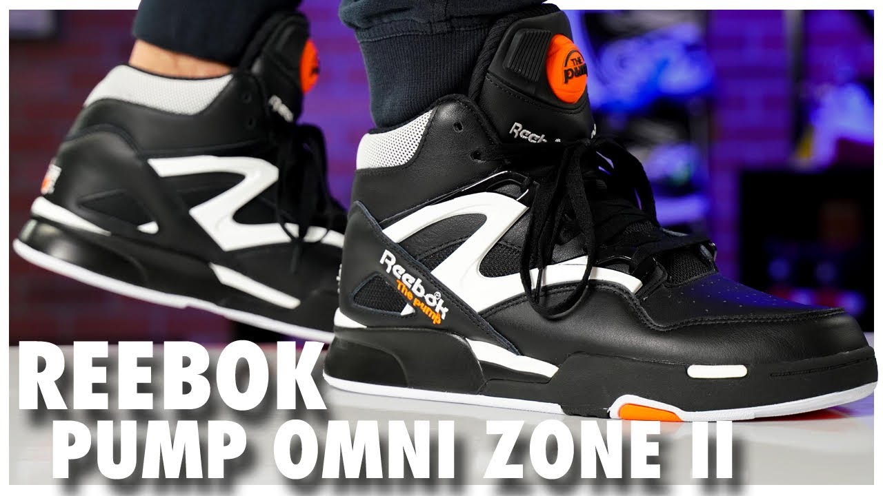 Reebok Pump Omni Zone II 2 White Black Red Men's Basketball Sneakers