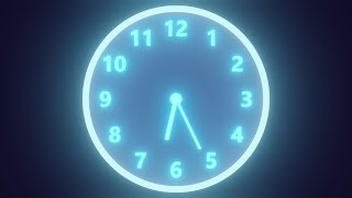 Neon Clock Hands Spinning Fast Quickly Time Running Out Deadline 4K DJ Visuals Loop Background