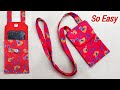 DIY Cell Phone Bag | Quilting mini Cross Bag | Mobile Pouch Making with One Piece of Cloth | Purse