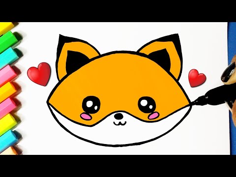 Como desenhar uma Raposa fofa Kawaii ❤ Desenhos Kawaii - Desenhos