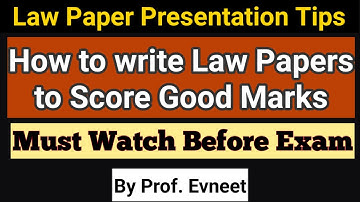 Law Paper Presentation Tips | How to Write Law Paper | CA Foundation | B.Com