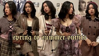 some spring to summer outfit ideas ??? *dark academia & coquette*