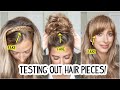 TESTING OUT FAKE HAIR! HEADBAND BRAID, BANGS, & MESSY BUN!