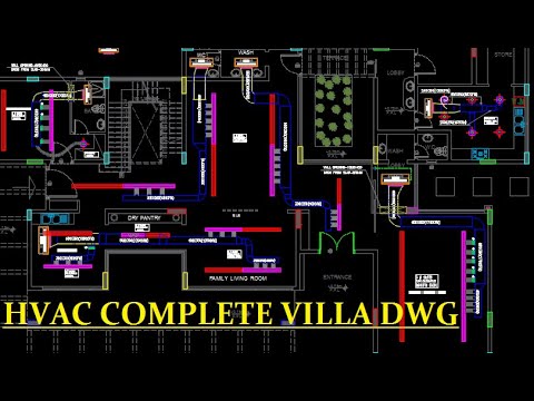 AutoCAD- Autocad Tutorial-HVAC Drawing For a Villa Part-4-Drawings Solution - YouTube | Hvac Drawing Tutorial | | YouTube