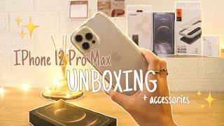 Unboxing iPhone 12 Pro Max Gold 256 GB + Accessories✨ | Aesthetic | Relaxing | asmr |