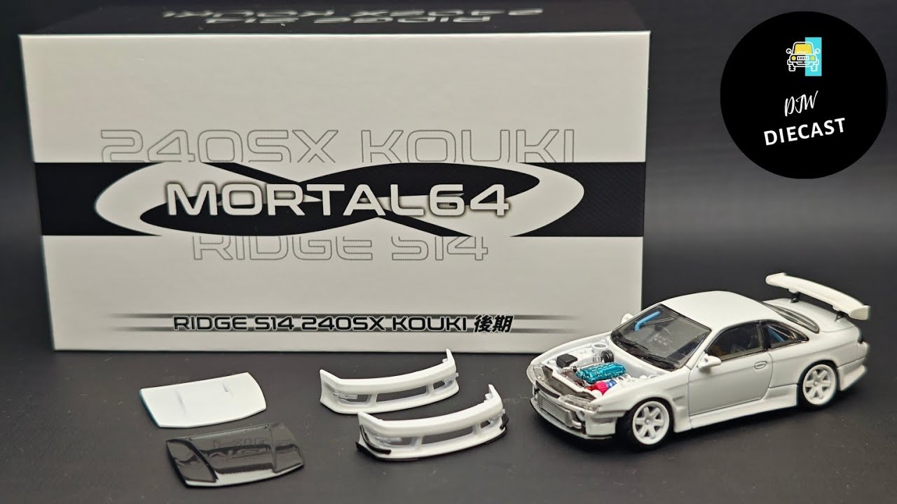 RIDGE S14 240SX Kouki White by Mortal Model 1/64 | UNBOXING and