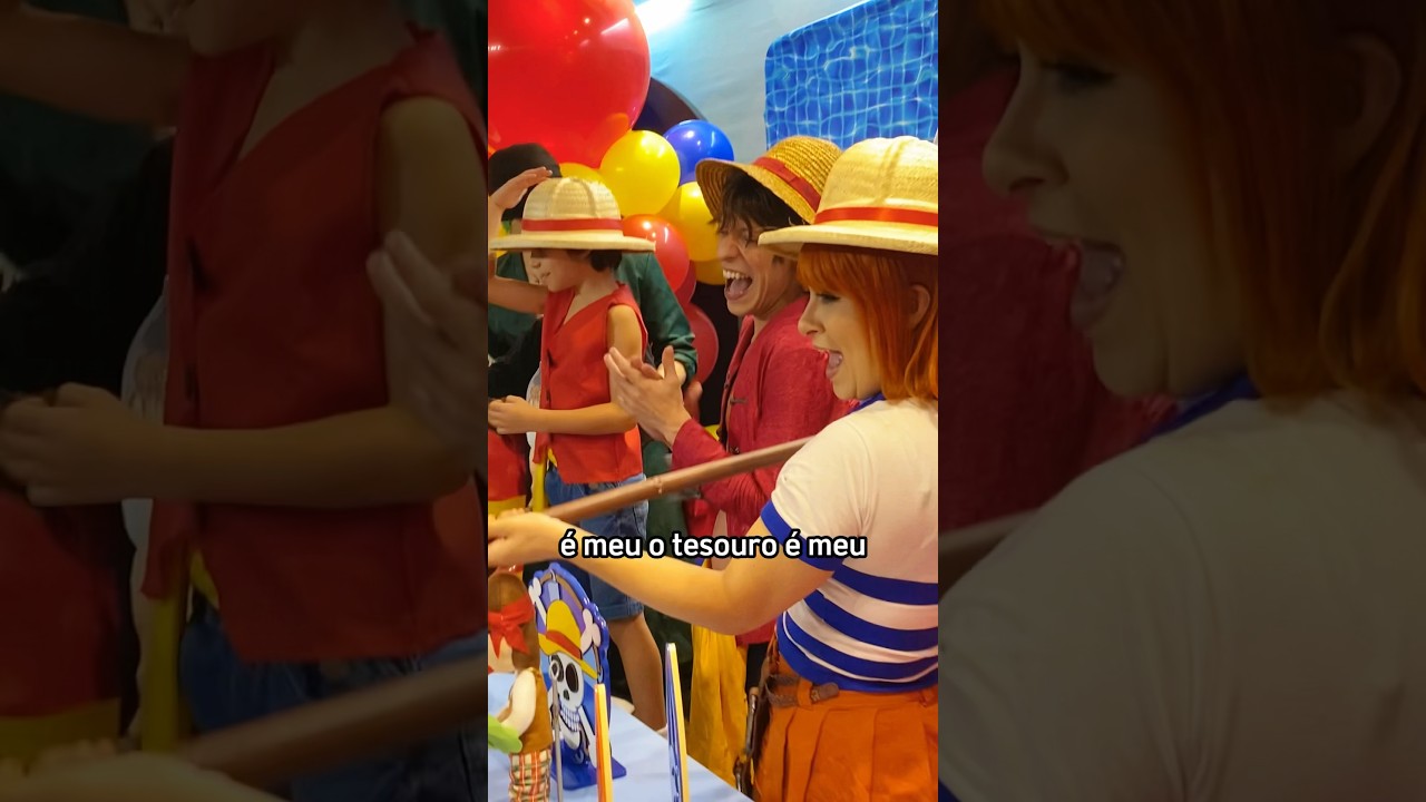 Luffy, Zoro e Nami Cosplay - aniversário de One Piece - tesouro da Nami!
