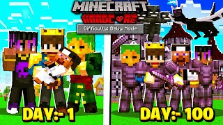 We SURVIVED 100 DAYS As BABY in Hardcore Minecraft 😰