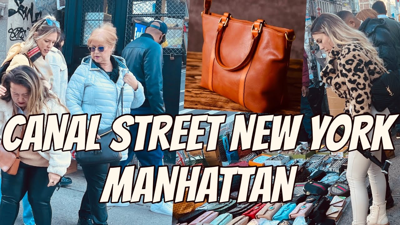 NYC Views of Street vendors selling imitation designers 🎒 bags around Canal  Street in Chinatown. 