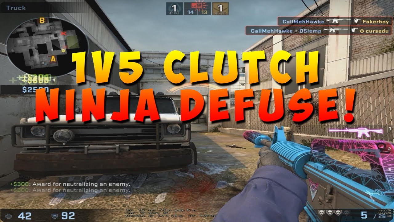 1V5 CLUTCH NINJA DEFUSE - YouTube