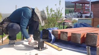 4일동안 마당에 사각파고라를 짓다(Build a #SquareShelter in the yard with Douglas for four days)(전체영상Full video)