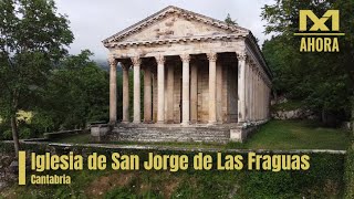 IGLESIA DE SAN JORGE DE LAS FRAGUAS (ARENAS DE IGUÑA - CANTABRIA) A VISTA DE DRON