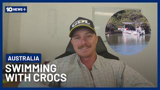 Insane Moment Man Swims Through Crocodile-Infested River To Save Boat | 10 News+