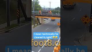 Use color coded height signs,they’re universal #fail #bridge #drivingfails