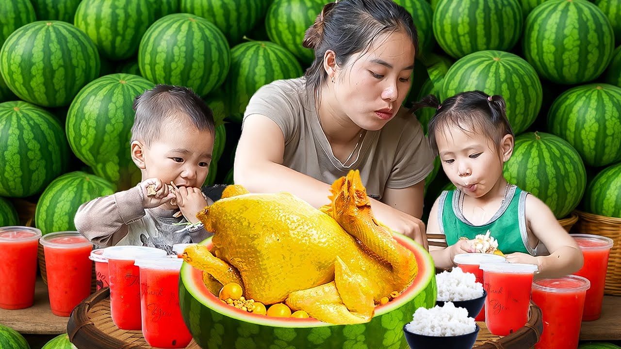 How to Cook Yummy Steamed Watermelon with chicken with single mom