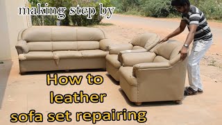 (#top1) how to leather sofa set repairing /sofa making step by step /5 seater sofa set /  sofa cover