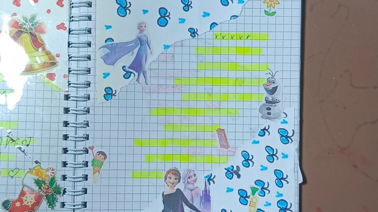 Decorating My Notebook with Frozen Stickers ❄️ | Cute & Aesthetic DIY